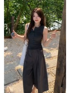 YUEZHONGWEI | Henry Neck Tank Top