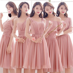 Evening Dresses For Women Pink Wedding Sisters Group Friend Bridesmaid Short Parties Graduation Female Dress