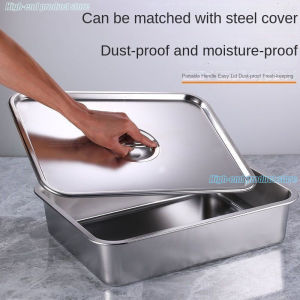 304 Stainless Steel Food Tray storage airtight box Commercial buffet tray with lid flat bottom tray