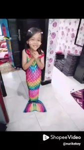 Baju / Kostum Mermeid BERKUALITAS  PRODUKSI SENDIRI motif RAINBOWMAYA NEMO ARIEL BERBIE PRODUKSI SENDIRI ANTI  LUNTUR