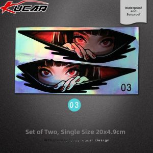 KUCAR | Anime Eyes Waterproof Reflective Scratch Conceal Sticker