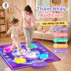 Thảm Nhảy Audition Kết Nối Bluetooth Cao Cấp - Đồ Chơi Thảm Nhảy Theo Nhạc Đèn Highlight Chống Trượt