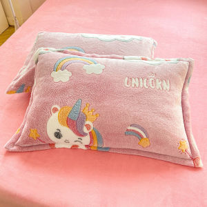 Warm Thick Fleece Pillowcases for Students Pair