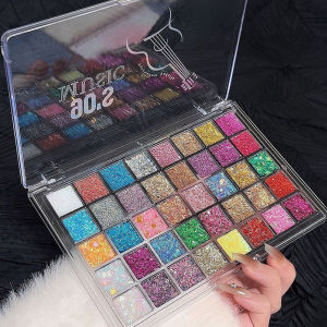 40 Colors Glitter Eyeshadow Palette Face Glitter for Women Sparkling Eye Hair Body Paint Glitter Gel for Halloween Christmas