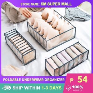 【Creative】Wardrobe Organisers Bags Clothes Underwear Storage Organizer Foldable Washable Drawer Box Nylon Mesh Bag for Cabinet Clothes Pants Jeans Legging T-Shirt Bras Socks Classification