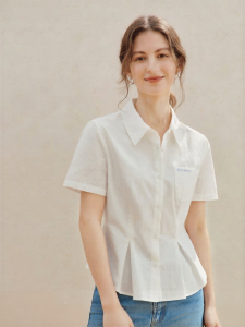 INMAN | 100 Percent Xinjiang Cotton Tie Waist Casual Shirt