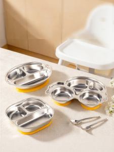 onlycook | Suction Stainless Steel 316 Divided Plate for Children