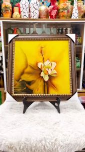 Tranh sơn mài hoa sen size 55x55 cm hàng xuất khẩu ( tặng kèm khung)
