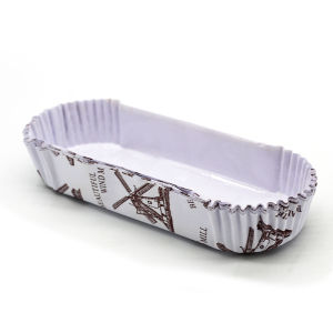 High Temperature Resistant Baking Paper Cups Long Strip Bread Cups Oil Proof Printed Cake Boat Shaped Paper Hold 200 Pieces