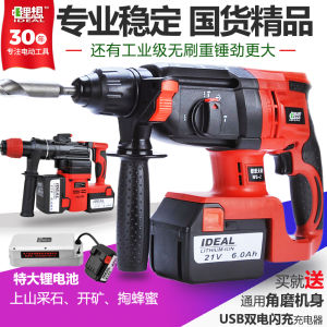 Li-Ideas Industrial Grade Cordless Lithium-ion Hammer Drill High Power Charging Electric Pickaxe Handheld with Reverse Rotation