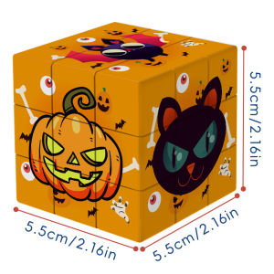 Đồ Chơi Xếp Hình Rubik 3x3 Halloween Phù Hợp Cho Người Lớn & Trẻ Em Quà Tặng Sinh Nhật Trò Chơi Rèn Luyện Trí Não Khối Lập Phương Mini Bằng Nhựa