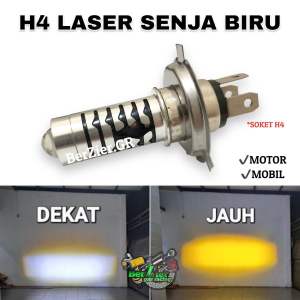 Lampu utama Led H4 laser jauh dekat putihkuning senja biru