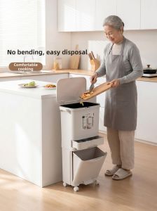 Jeko&Jeko | Easy-to-Use Separation Waste Bin for Kitchen Foot Pedal Operable Movable