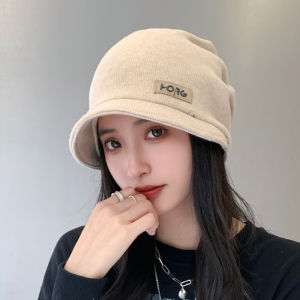 Thickened Knitted Headcover Hat Womens Autumn Winter Windproof Warm Overhead Cycling Ear Cover Capsule Style Casual Hat