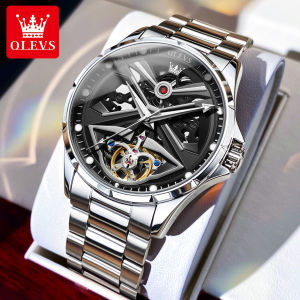 [Swiss New] OLEVS Automatic Movement Watch For Men Waterproof Original Fashion Stainless steel Hollowed Luminous Genuine Mechanical Mens Watches