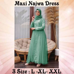 {\n    \"article\": \" PAKAIAN MUSLIM WANITA BUSUI MODEL TERBARU KEKINIAN/MAXI NAJWA DRESS 3 SIZE L- XL-XXL/MATT MOSCREPE MIX BROKAT MUTIARA DAN TILLE TUTU/FASHION MUSLIM WANITA TERBARU KEKINIAN VIRAL/GOOD QUALITY