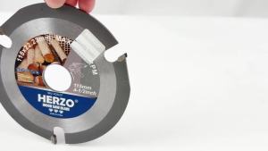 HERZO 115 3 Teeth Wood Carving Disc 4.5 Inch for Angle Grinder Circular Saw Blade
