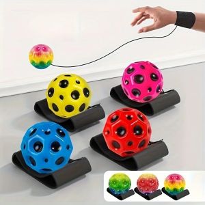 1pc Mini Wrist Finger Ball with Wrist Strap Space and Moon Pattern Suitable for Outdoor Entertainment and Exercise 