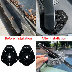 2Pcs Silikon Cover Pelindung Wiper Kaca Depan Mobil Anti Debu Dengan Logo Mobil Penutup Pelindung Wiper