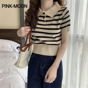 Striped Short-Sleeved T-Shirt: A Stylish Korean-Inspired Women's Summer Top