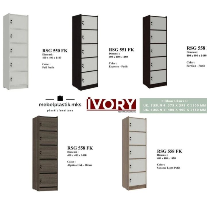 Rak Serbaguna Panel Susun 4/ Rak Buku/ Rak Panel Ivory/ Laci Panel Kayu ...