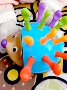 Montessori Math Counting Toy Hedgehog Toy Kid Focus Training Childrens Fine Motor Hand-Eye Coordination Fight Inserted Hedgehog Baby Educational 1-5 Years Old