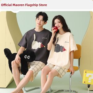 MiiOW | Cotton Couple Summer Short Sleeve New Cute Pajama Set