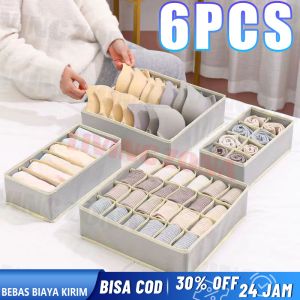 Storage Box 6PCS SET / Tempat Penyimpanan Serbaguna / Bahan kain Oxford Lipat Box Organizer Baju Kotak Portable