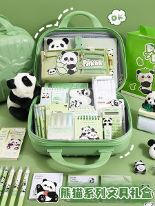 Panda Stationery Set School Supplies Gift Box for Girls Boys Primary School Students High Aesthetic Value Learning Tools