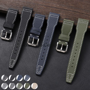 20mm 21mm 22mm Nylon Canvas Cowhide Leather Watch Strap for IWC Pilot Portugieser Portofino Watchband Bracelet Watch Accessories