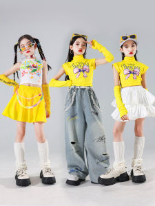 Dopamine Girls Jazz Dance Performance Outfit Street Dance Clothing Childrens Fashion Show Trendy Clothes for Girls