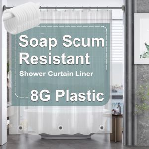 1pc Heavy Duty Clear Shower Curtain Liner with Weighted Magnets & Rustproof Grommets Transparent Palstic Bath Curtain Partition