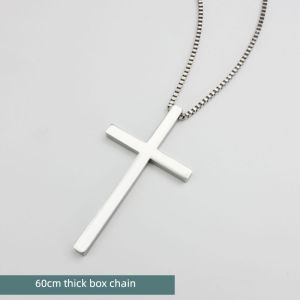 Titanium Steel Cross Necklace Mens Long Sweater Chain Sport Protective Hip Hop Pendant Trendy Large Size Jewelry Accessory