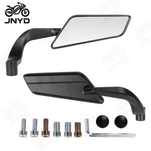 JNYD Motorcycle Wind Wing Stealth Winglets Rearview Side Mirrors Black Adjustable Rotating Classic Mirror For Yamaha Kawasaki