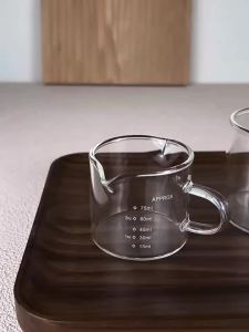 75/150ML Glass Measuring Cup With Handle Espresso Milk Cup Kitchen Mug With Scale Accurate Container For Cooking Baking Barista