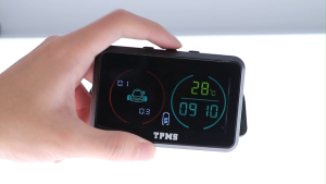Car Tire Pressure Monitoring System TPMS with 4 Tire Pressure External Sensors Solar Car Tire Pressure Alarm Monitor