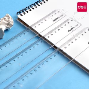 Deli 20cm Multi-Functional Plastic Ruler with Wave Line Cute Measurement Drawing Tool Set Office School Supply Stationery