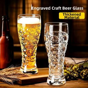 Thickened Elegant Engraved Craft Beer Glass Large Capacity
