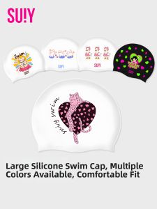 SUIY | Waterproof Non-Compression Long Hair Adult Swim Cap