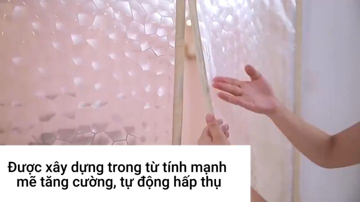 Màn cửa ngăn mùi khói nhà bếp dán tường CM7-11 rèm ngăn phòng điều hòa giảm tiếng ồn tháo lắp nhanh 2 màu lá xám/ nâu