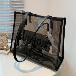 Trendy Large Capacity Transparent Jelly Shoulder Bag Womens Fashionable Spring Summer 2025 New Style Casual Handbag