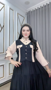 Caliba Rompi 0104-3708 Dress Rayon Twill All Size Busui Friendly