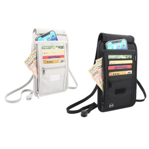 HAWEEL Neck Crossbody Passport Wallet Bag Document ID Credit Cards Case Storage Pouch with RFID Blocking Anti-Theft Card Swipe