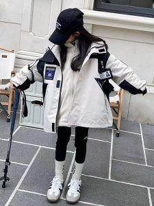 Girls Three-in-One Detachable Thickened Cotton-Padded Windbreaker Autumn Winter Waterproof Outdoor Childrens Casual Jacket