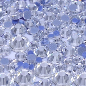 1440Pcs Hotfix SS6-SS30 Mix Size Glass Rhinestones Crystal Flatback Glitter Stones For Clothes Wedding Dress Decoration