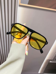 Cool Pilot Style Sunglasses Men Women Driving Cycling UV Protection Fashionable Large Frame Resin Lens Sunglasses for round Face