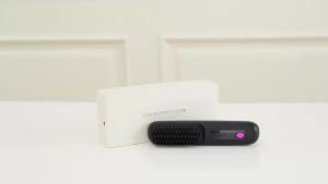 Portable Straightener Brushs for Travel with LCD Temperature Display Fast Heating Cordless Mini Hair Brushs