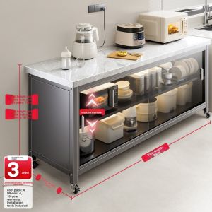 MEICHUWUYU | Multifunctional Freestanding Tempered Glass Kitchen Rack