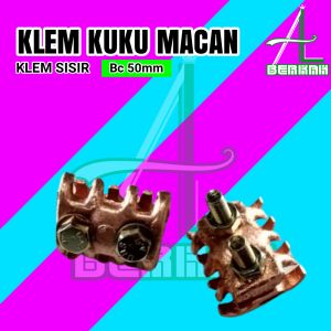 Klem Kuku Macan Sisir BC 50 mm Isolator Kabel Penangkal Anti Petir Grounding Rod Clamp Rod Grounding Clam Ground Rod Clem Tebal