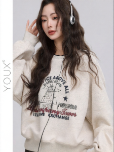 YOUXIANG | Áo Hoodie Thun Dày Phong Cách Thư Giãn